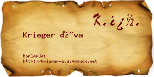Krieger Éva névjegykártya