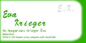 eva krieger business card